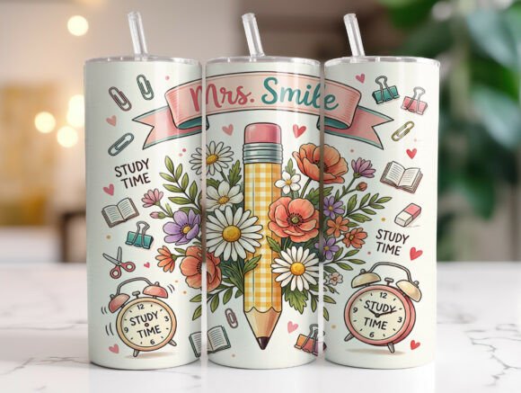 20oz Teacher Skinny Tumbler Wrap Design