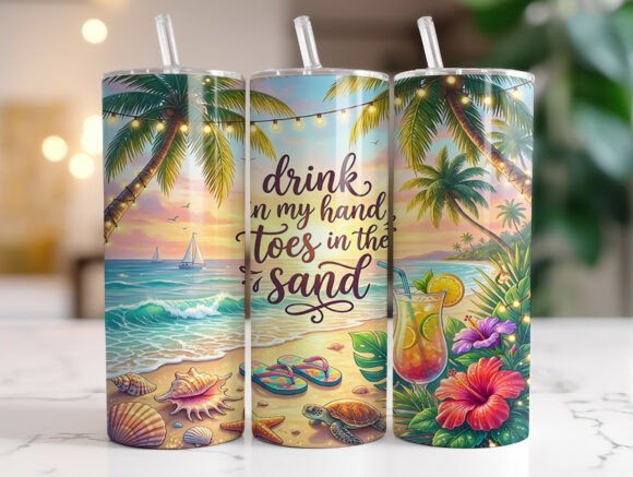 Beach Quote Sunset Ocean Tumbler Wrap