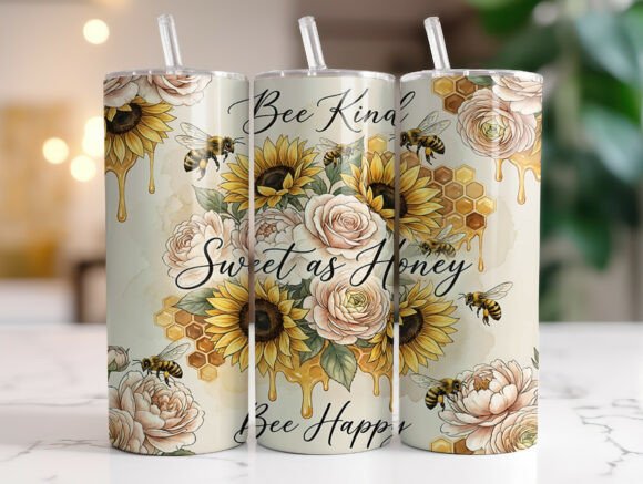 Bee Affirmation 20oz Skinny Tumbler Wrap