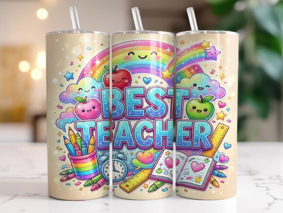 Best Teacher 20oz Skinny Tumbler Wrap
