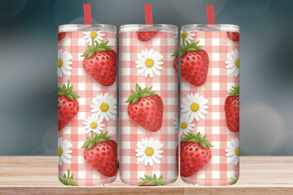 Coquette Strawberry Floral Tumbler Wrap