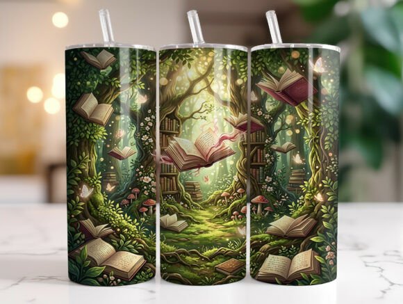 Fantasy Book Garden 20oz Tumbler Wrap
