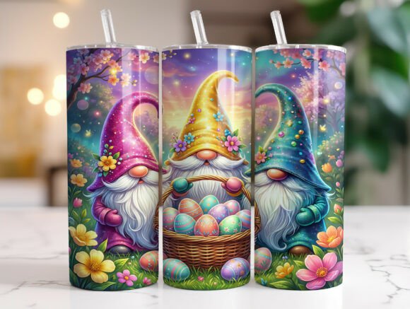 Floral Easter Gnome 20oz Tumbler Wrap
