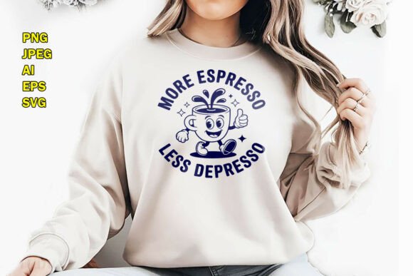Funny Coffee Cup Cartoon T-Shirt Design