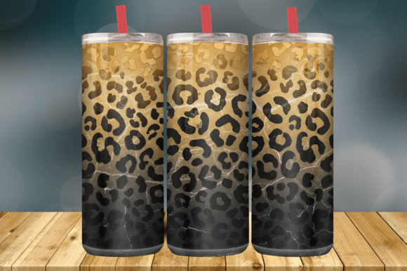 Gold Leopard Ombre Glam Tumbler Wrap