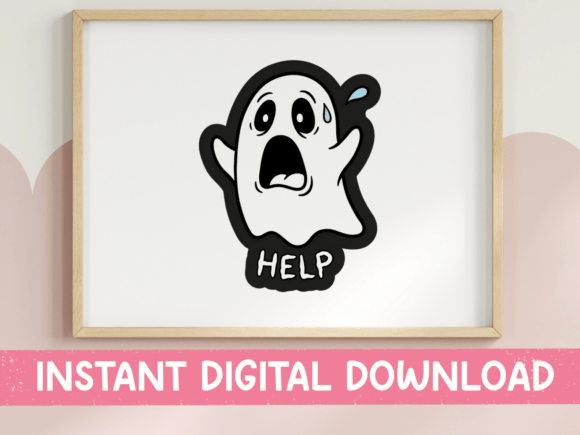 Help Ghost Spooky Funny SVG