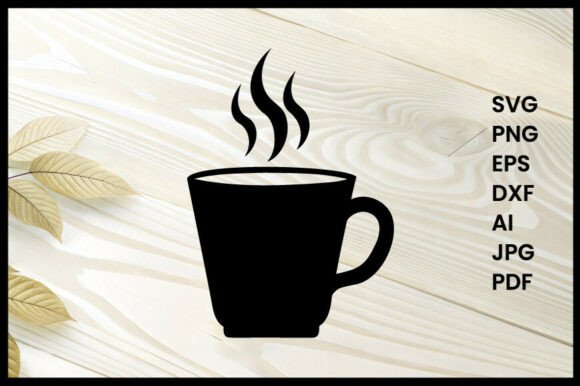Hot Coffee Cup Silhouette Illustration