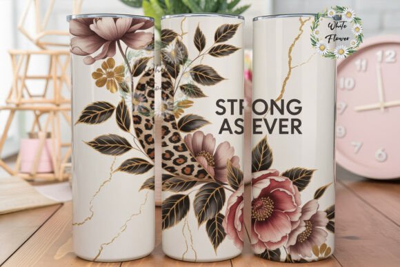 Leopard Floral Strong 20oz Tumbler Wrap