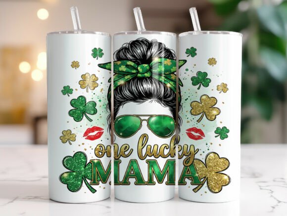 Lucky Mama St Patrick's Tumbler Wrap PNG
