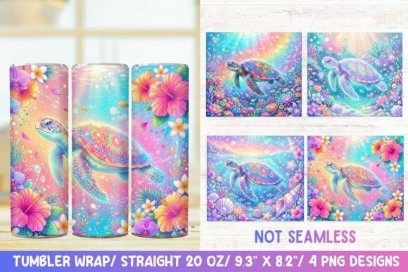 Neon Tropical Turtle 20 OZ Tumbler Wrap