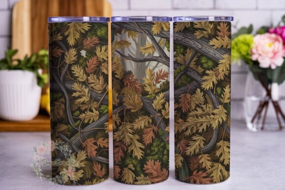 Realistic Woodland Camo 20oz Tumbler