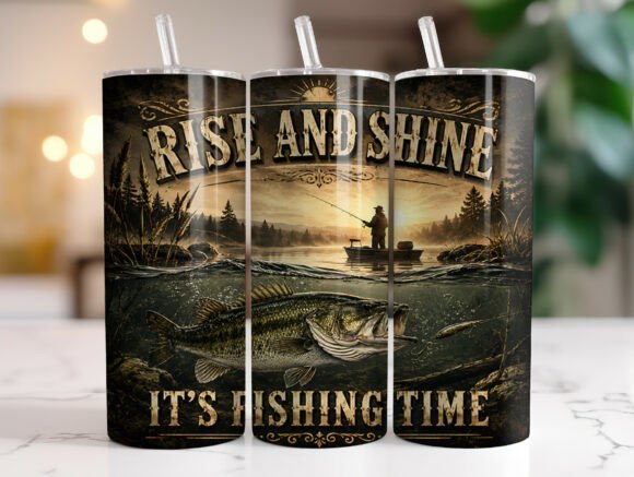 Rise and Shine Fishing 20oz Tumbler Wrap
