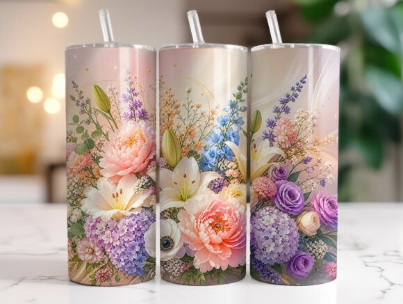 Spring Blossom Floral Bouquet Tumbler