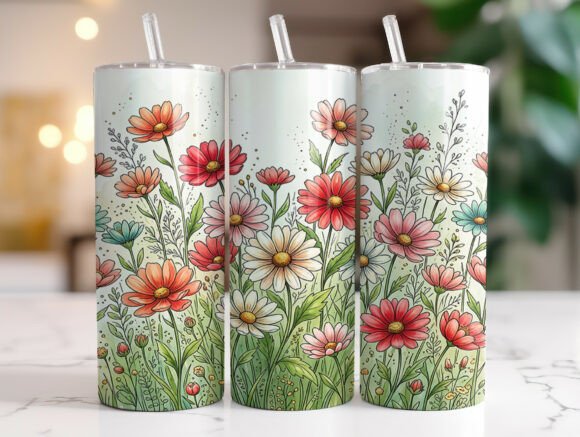 Spring Meadow Floral Daisy 20oz Tumbler