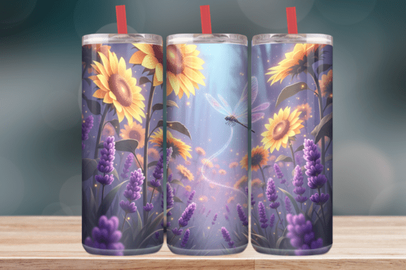 Sunflower with Dragonfly Tumbler Wrap