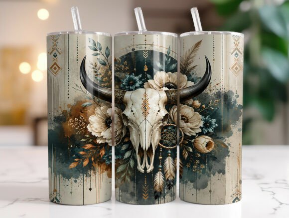 Western Bull Skull Dreamcatcher Tumbler